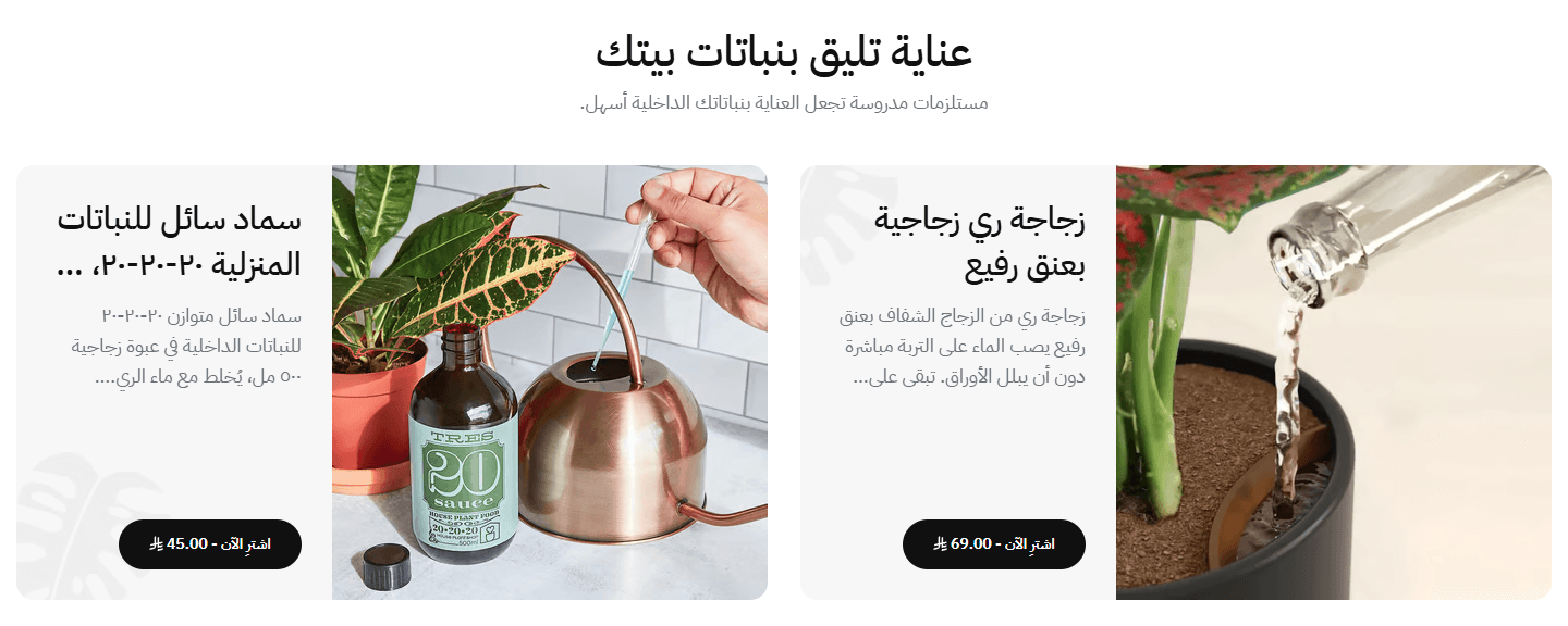 منتجين جنب بعض بزرار شراء بالسعر