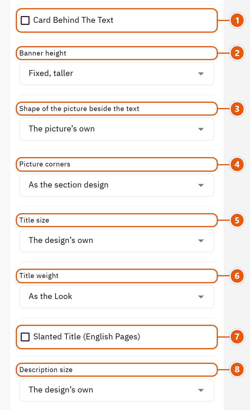 “Feature banner” settings in the Zid editor (3 of 6)