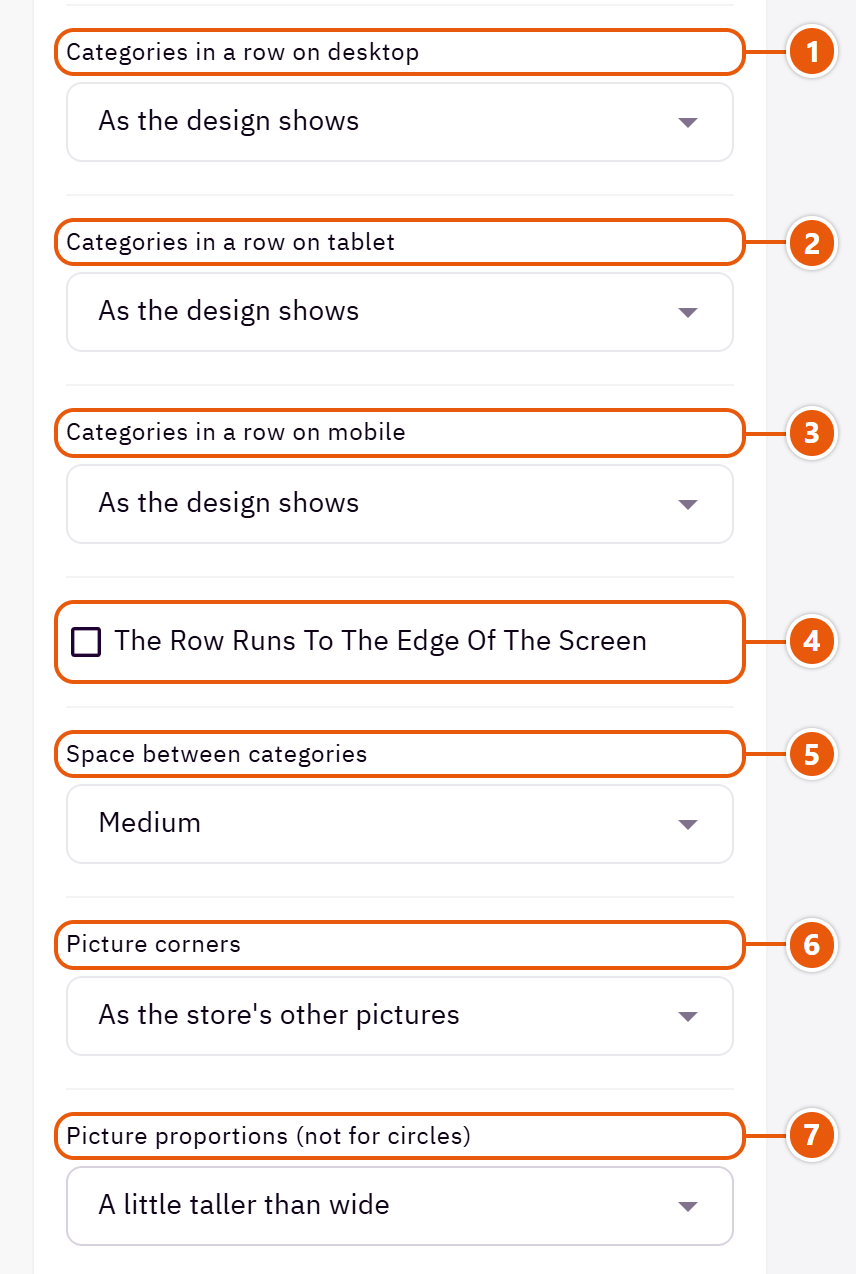 “Category carousel” settings in the Zid editor (3 of 6)