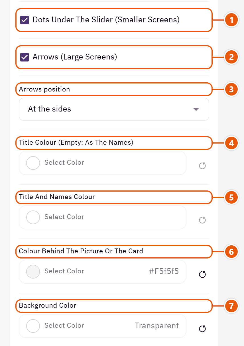 “Category carousel” settings in the Zid editor (5 of 6)