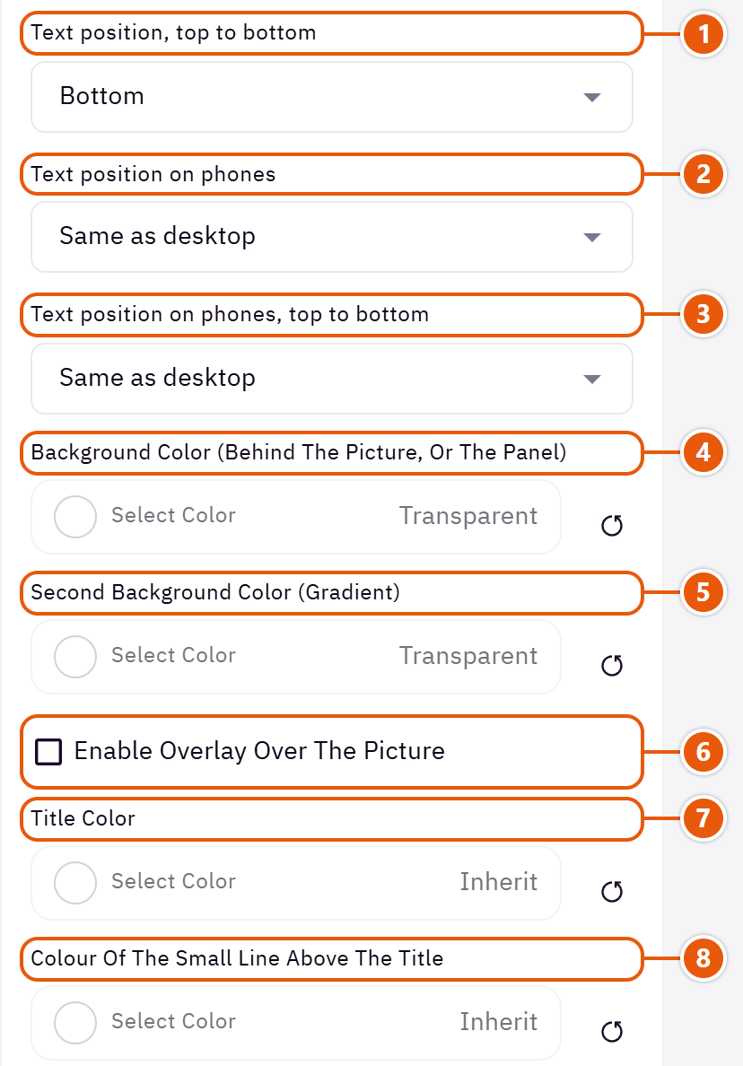 “Slides” settings in the Zid editor (3 of 4)