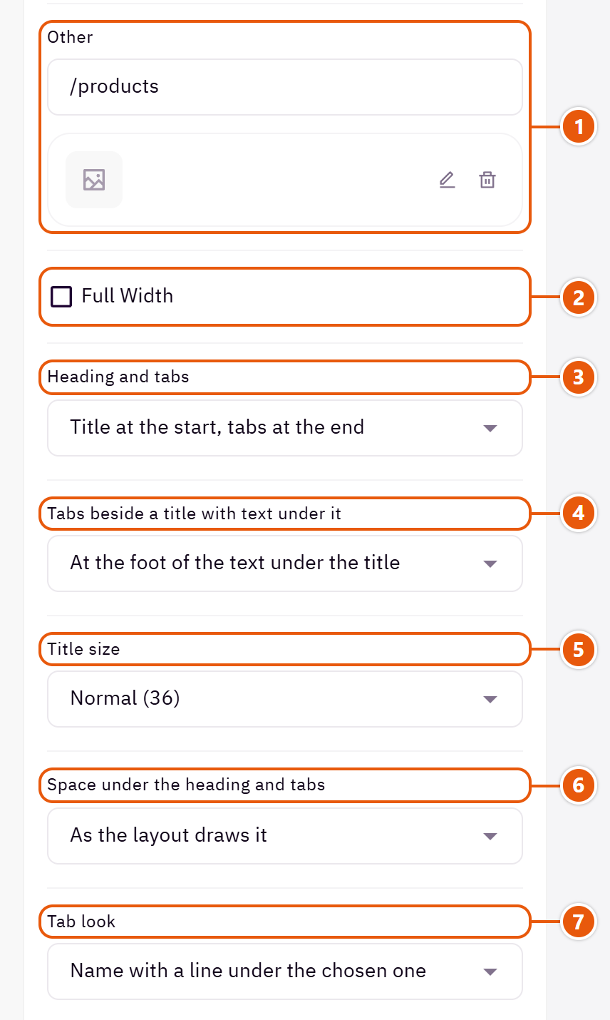 “Product tabs” settings in the Zid editor (2 of 6)
