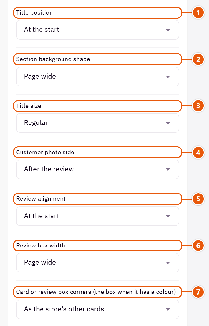 “Testimonials” settings in the Zid editor (2 of 5)