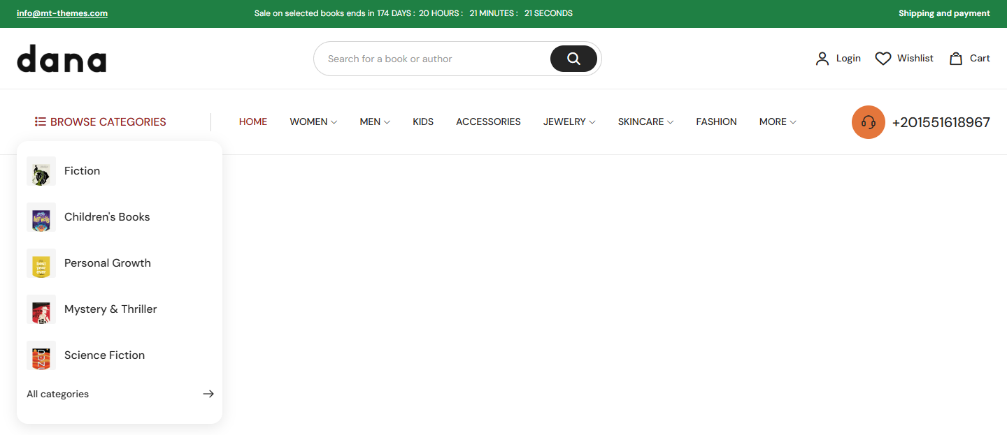 Browse categories button