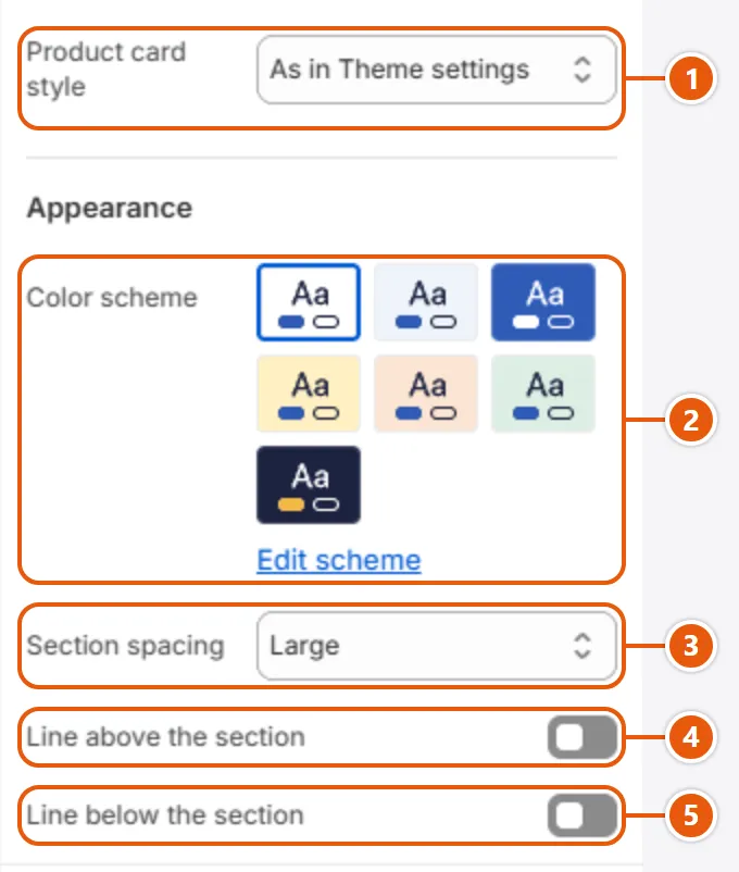 “Shop by age” settings in the Shopify editor (2 of 2)