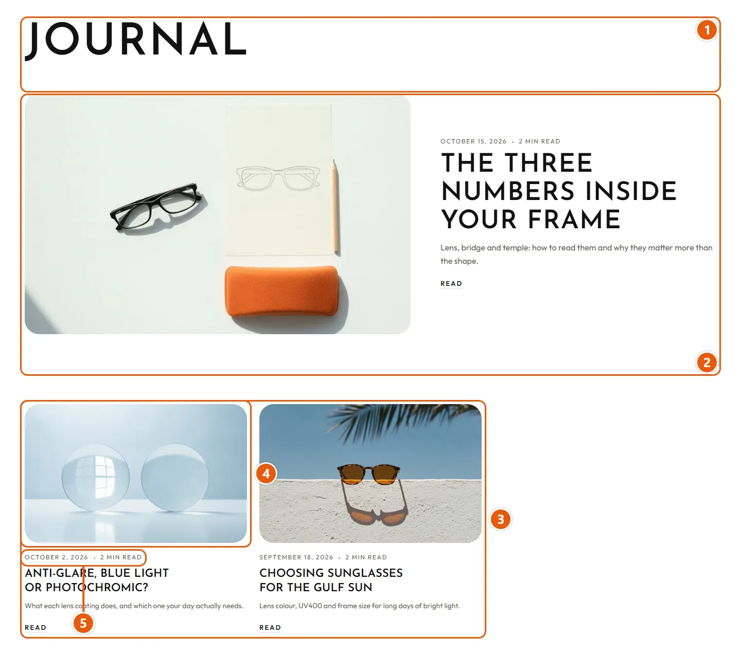 Where “Blog” shows in the store