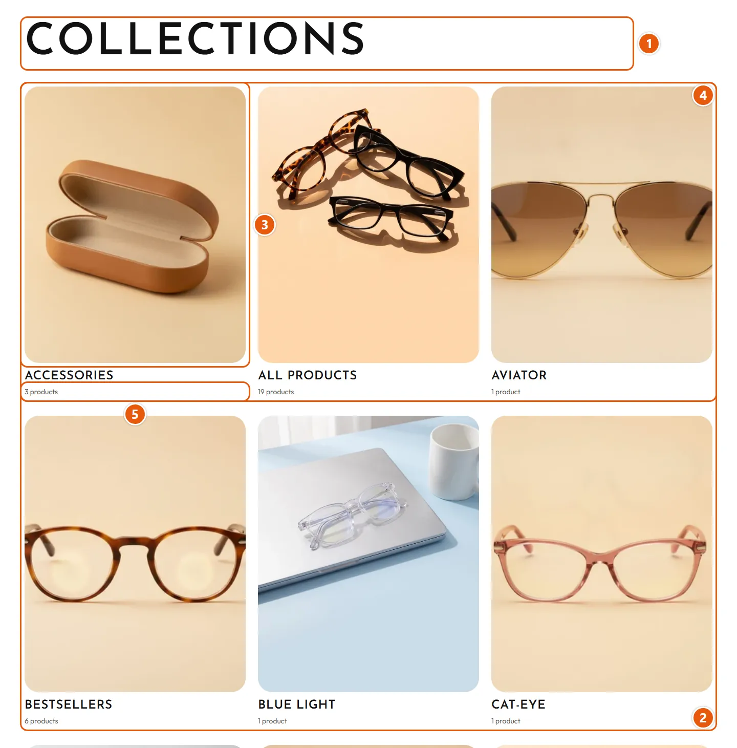 Where “Collections list” shows in the store