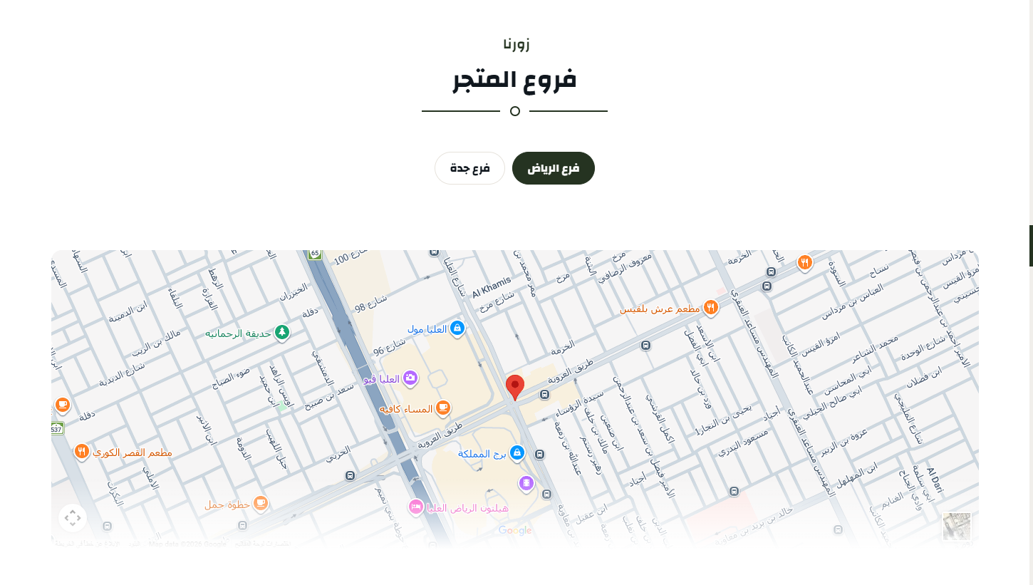 فروع متجرك بعناوينها وتفاصيلها في تابات